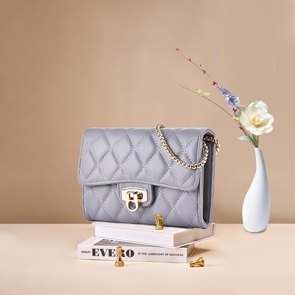 Small Quilted Crossbody Bag for Women - Phone Purse with Card Slots,Trendy Shoul - Picture 6 of 7